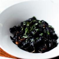 Tagliatelle Al Nero Di Seppia · Black squid ink, cuttlefish and white wine
