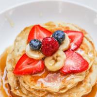 Pancakes · 3 orders of pancakes with organic banana