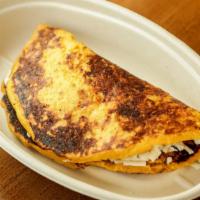 Regular Cachapa · Sweet corn pancakes with the option to choose protein and cheese at an additional cost per i...