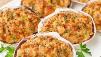 Baked Jumbo Stuffed Clams · Two pieces. Stuffed with fresh clams, peppers, onions and breading.