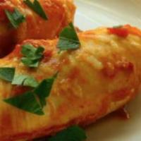 Chicken Parm Roll · Fried chicken cutlet, marinara sauce, mozzarella, ricotta and Parmigiano.