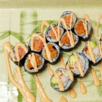Maki Combo A · Twelve pieces. Tuna roll, salmon roll, California roll.