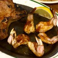 Chuletas Asado & Camarones Asado / Broiled Pork Chop & Broiled Shrimp · 