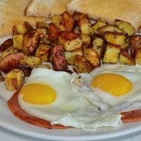 Pin-Platter · fresh eggs any style with roasted yukon potatoes and toast