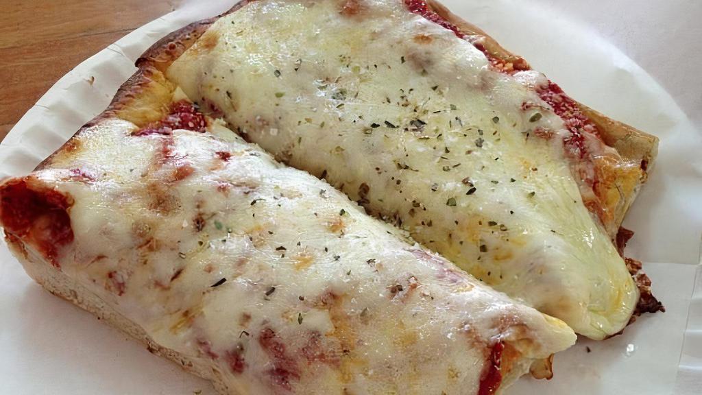Sicilian Cheese Pie · Classic square, thick crust pizza with mozzarella and tomato sauce.