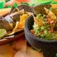 Guacamole · With tortilla chips.