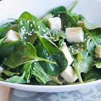 Spinach & Tofu Salad · Spinach sautéed with a hint of garlic mixed with soft tofu.
