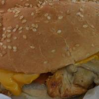 Chicken Burger · Lettuce, tomato, mayo, onion & mushroom.