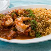 Gumbo With Aromatic Rice Pilaf · Andouille sausage, okra with choice of chicken or shrimp.