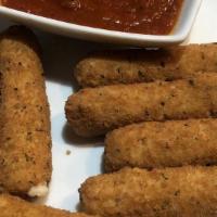 Mozzarella Sticks · Seven pieces with marinara sauce.