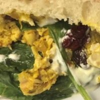 Curried Chicken Sandwich · Spinach, Cranberries, Cilantro, Red Onion and Cream Cheese