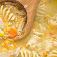 Chicken Noodles Vege Soup · Potato, carrots, leeks and squash.
