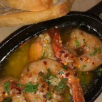 Garlicky Shrimp Tapas · pepper flake, butter, olive oil
