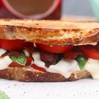 Caprese Blt Sandwich · Applewood bacon, lettuce, tomato, fresh mozzarella with pesto spread.