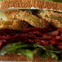Fried Green Tomato Blt · Applewood bacon, lettuce and fried green tomato.