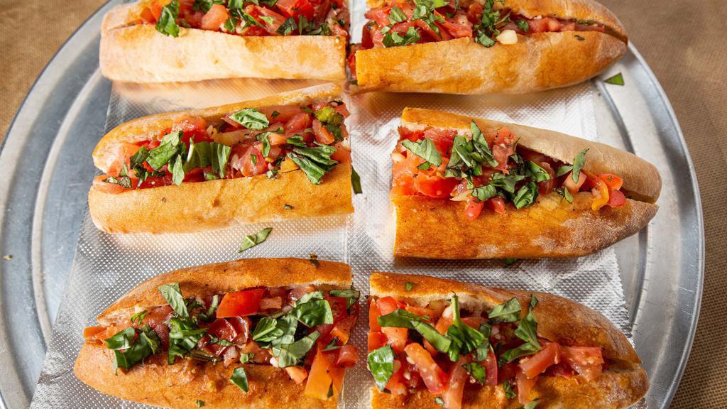 Tomato Bread · Chopped tomatoes with fresh garlic, basil and oil.