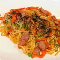Yaki Udon · Stir fried udon with mixed vegetables ( red paprika, onion, carrot) with your choice of prot...