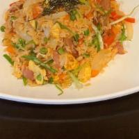 Japanese Fried Rice (R5) · Your choice of protein with mixed vegetables (onion, carrot, bean sprout, and peas) stir-fri...