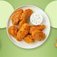 Hots For Habanero Wings · Fresh chicken wings breaded, fried until golden brown, and tossed in mango habanero sauce. S...