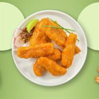 Red Matador Tenders · Chicken tenders breaded and fried until golden brown before being tossed in buffalo sauce.