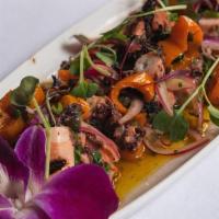 Grilled Octopus · Sweet peppers, red onion, capers and red wine vinegar.