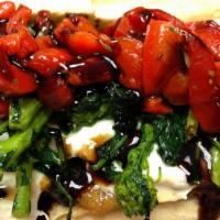 The Jay · Grilled chicken, broccoli rabe, fresh mozzarella, roasted red peppers and a balsamic glaze. ...