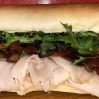 Twerky Sangwich · Smoked Turkey & Jalapeno Havarti with Avocado& bacon topped with field greens and tomatoes f...