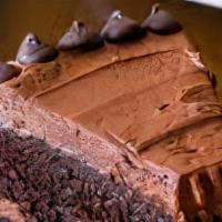 Chocolate Cake · Belgian milk and dark chocolate is used in our chocolate cake.  Just indulge.