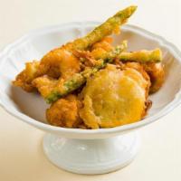 Fritto Misto “Palm Beach Style” · fried gulf shrimp, calamari, asparagus, lemon aioli