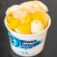 Summer Lovin' · Vanilla with banana and lychee mix-ins & pick up-to 3 toppings