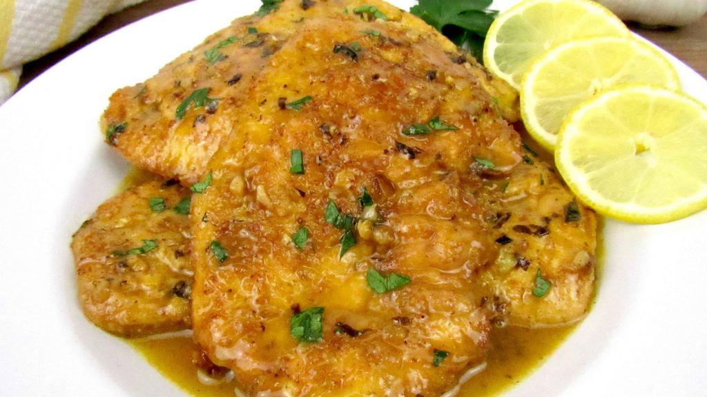 Chicken Francese · Battered breast of chicken sauteed in lemon, butter and white wine.