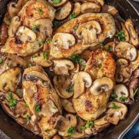 Chicken Marsala · Tender breast of chicken sauteed with imported marsala wine and mushrooms.