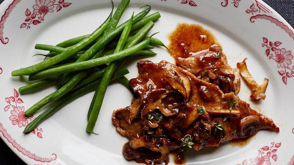 Veal Marsala · Tender medallions of veal sauteed with imported marsala wine and mushrooms.