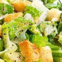 Caesar Salad · Caesar salad with parmesan cheese, croutons, and freaking good Caesar dressing on the side.