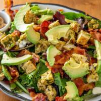 Zaca Cobb Salad · Grilled chicken, bacon, avocado, blue cheese, mixed greens, with balsamic vinaigrette.