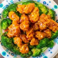 General Tso'S Chicken · Hot and spicy. Chunk chicken crispy fried, served with house special sauce. Served with whit...