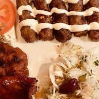 Mixed Grill Platter · Combination of qebapa, qofte & sausage.