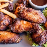 Hot Buffalo Wings Served With Fries · Hot Buffalo Wings Fried To Perfection. Comes with delicious fries.