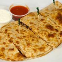 Chicken Guacamole Quesadilla · Grilled chicken and guacamole with mozzarella.