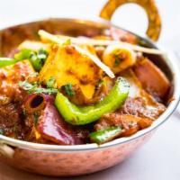 Kadhai Paneer · Cottage cheese and bell pepper with onion gravy.