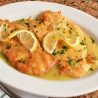 Francese · Sauteed in a lemon butter white wine sauce.