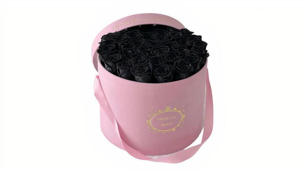 Suede Pink Large Round · Suede Pink Large Round Box with 36 Preserved Roses, Lifespan: Approx. 3+ Years