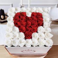 Custom Red Heart Large Square · Red Heart surrounded by White Roses