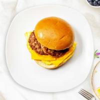Sausage, Egg And Cheese Sandwich · Sausage, scrambled egg, and cheddar cheese served on a bread