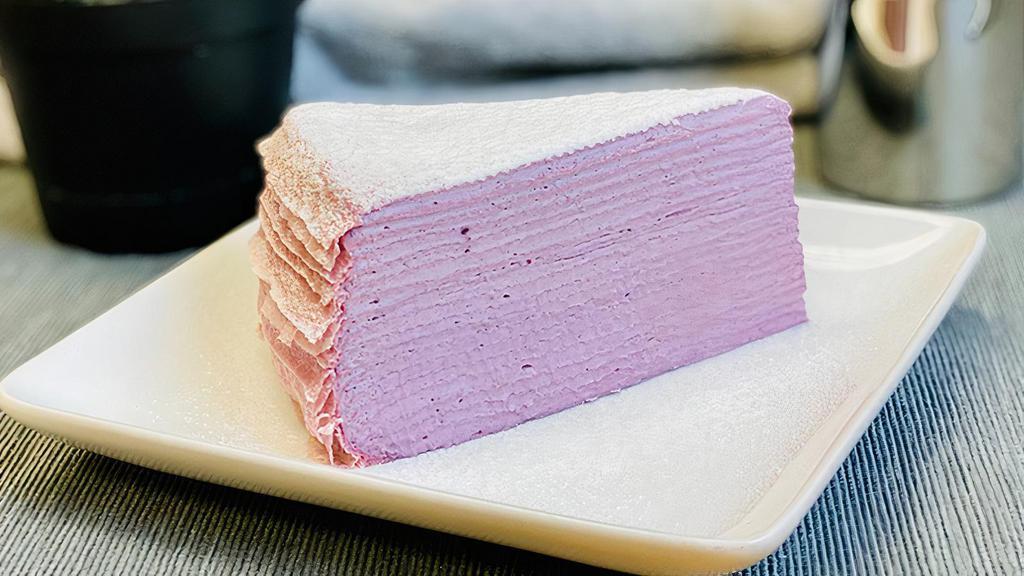 Purple Sweet Potato Crepe Cake · 