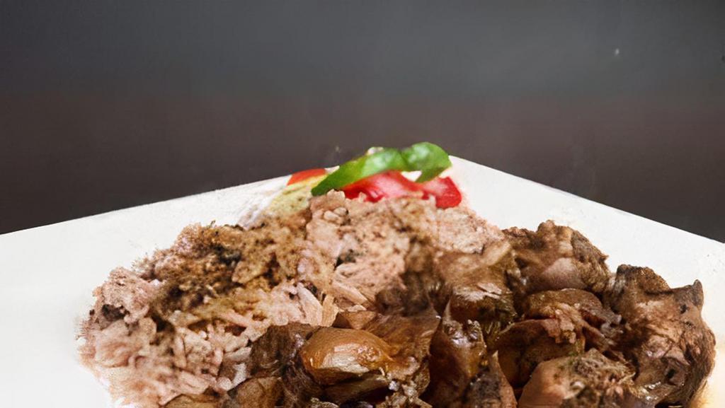 Stew Chicken  · stew chicken with white rice choice of lettuce and tomato or macaroni salad