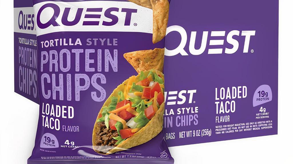 Quest Tortilla Style Loaded Taco Protein Chips · Quest Loaded Taco Tortilla Style Protein Chips are made with complete dairy-based protein and seasoned to perfection so you can enjoy them any time.