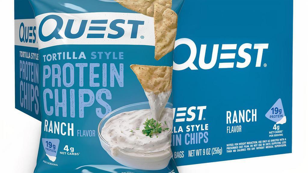 Quest Tortilla Style Ranch Flavor Protein Chips · Want a zesty tortilla chip you can enjoy any time? We got what you’re looking for.
