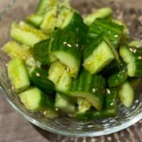 Cucumber Tataki · Chopped Cucumber with sesame oil, sesame seed, and salt