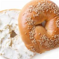 Sesame Bagel With Cream Cheese · 